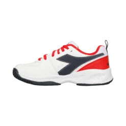 Diadora S. Challenge 5 SL AC Allcourtschuh Kinder - Weiß, Rot -Bestes Tennis Geschäft 00309000 0 3