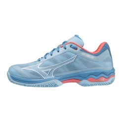 Mizuno Wave Exceed Light Sandplatzschuh Damen - Blau, Koralle -Bestes Tennis Geschäft 00708000 0 3