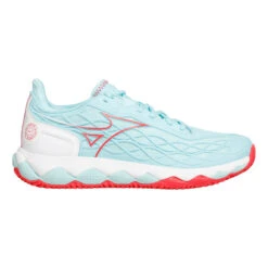 Mizuno Wave Enforce Tour Sandplatzschuh Damen - Türkis, Koralle -Bestes Tennis Geschäft 00762000 0 1