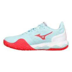 Mizuno Wave Enforce Tour Sandplatzschuh Damen - Türkis, Koralle -Bestes Tennis Geschäft 00762000 0 3