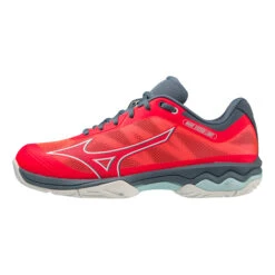Mizuno Wave Exceed Light Allcourtschuh Damen - Koralle, Blau -Bestes Tennis Geschäft 00768000 0 3