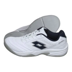 Lotto VIII SI Indoor Teppichschuh Herren - Weiß, Dunkelblau -Bestes Tennis Geschäft 01224000 0 7