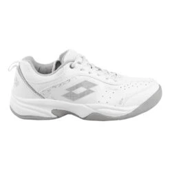 Lotto VIII SI Indoor Teppichschuh Damen - Weiß, Silber -Bestes Tennis Geschäft 01225000 0 1