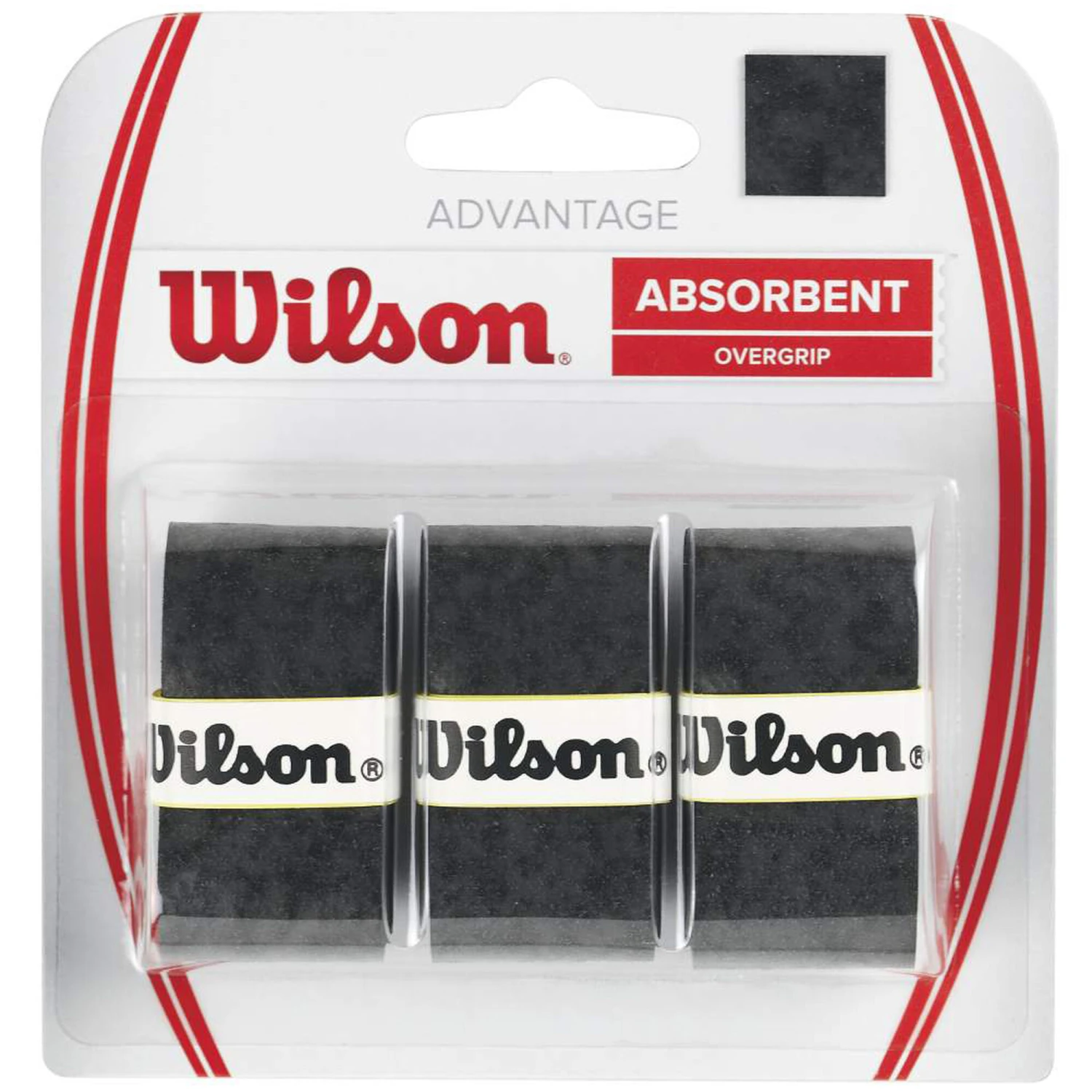 Wilson Advantage Overgrip 3er Pack - Schwarz 3 Wilson Advantage Overgrip 3er Pack - Schwarz