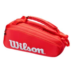 Wilson Super Tour Schlägertasche 6er - Rot, Weiß -Bestes Tennis Geschäft 0220700000 000