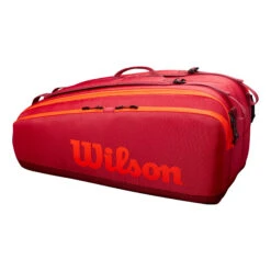 Wilson Tour Schlägertasche 12er - Dunkelrot, Orange -Bestes Tennis Geschäft 0221100000 000