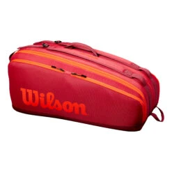 Wilson Tour Schlägertasche 12er - Dunkelrot, Orange -Bestes Tennis Geschäft 0221100000 0 1