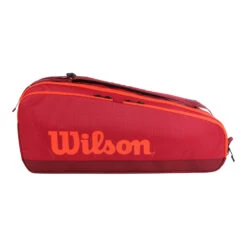 Wilson Tour Schlägertasche 12er - Dunkelrot, Orange -Bestes Tennis Geschäft 0221100000 0 3