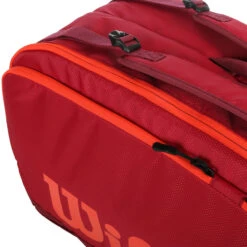 Wilson Tour Schlägertasche 12er - Dunkelrot, Orange -Bestes Tennis Geschäft 0221100000 14